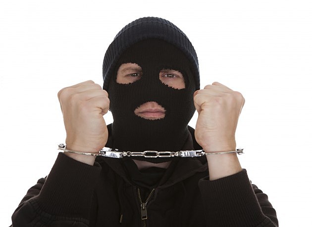 Robber in ski mask
