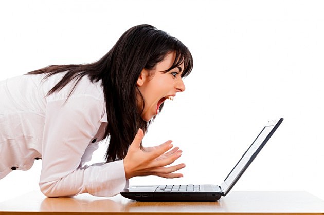 Screaming at Laptop