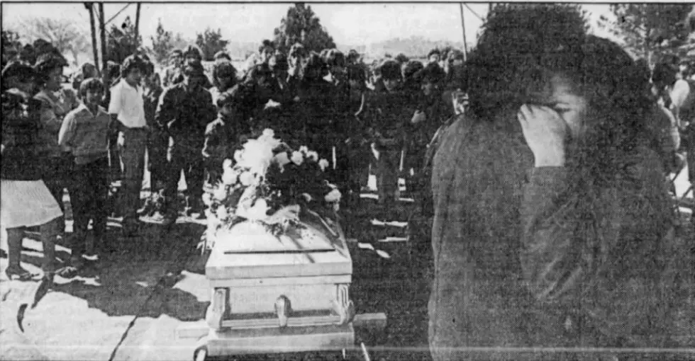Screenshot of picture taken at Castorena funeral